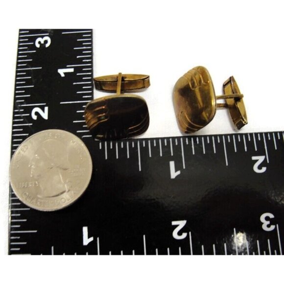 Vintage Cufflinks Square Gold Tone Shirt Accessories Wedding - Picture 7 of 12